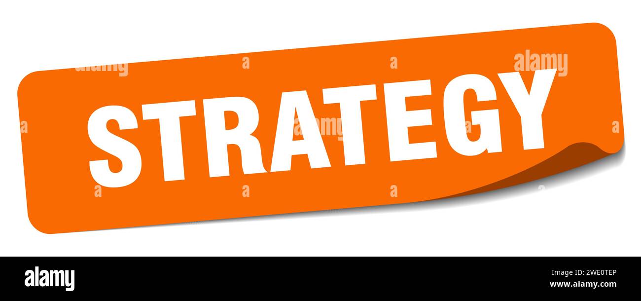 strategy sticker. strategy rectangular label isolated on white ...