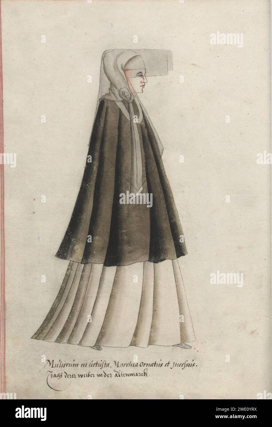 Album ubiorów XVI w. rycina 041. Stock Photo