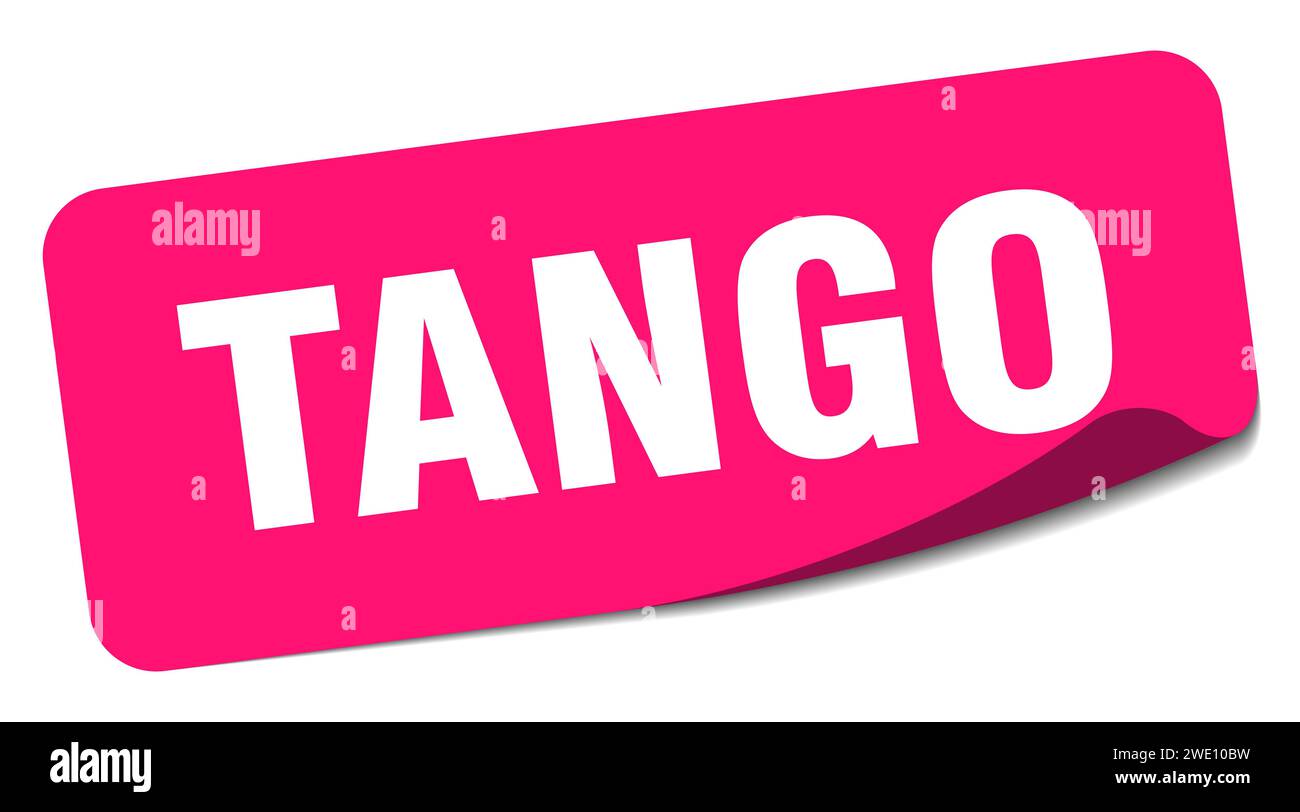 tango sticker. tango rectangular label isolated on white background Stock Vector