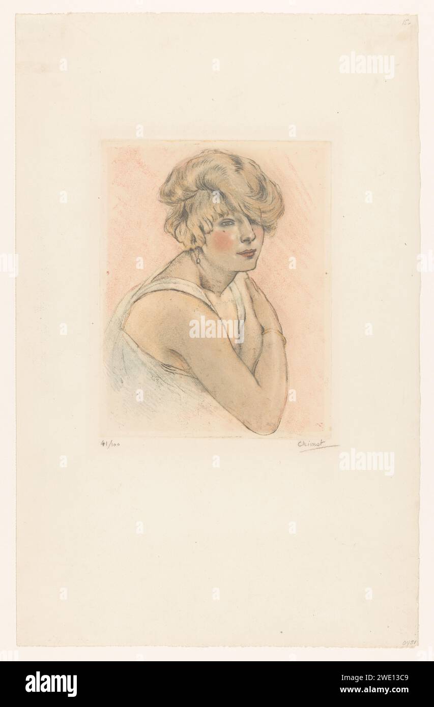 Édouard chimot作銅版画アンティーク骨董