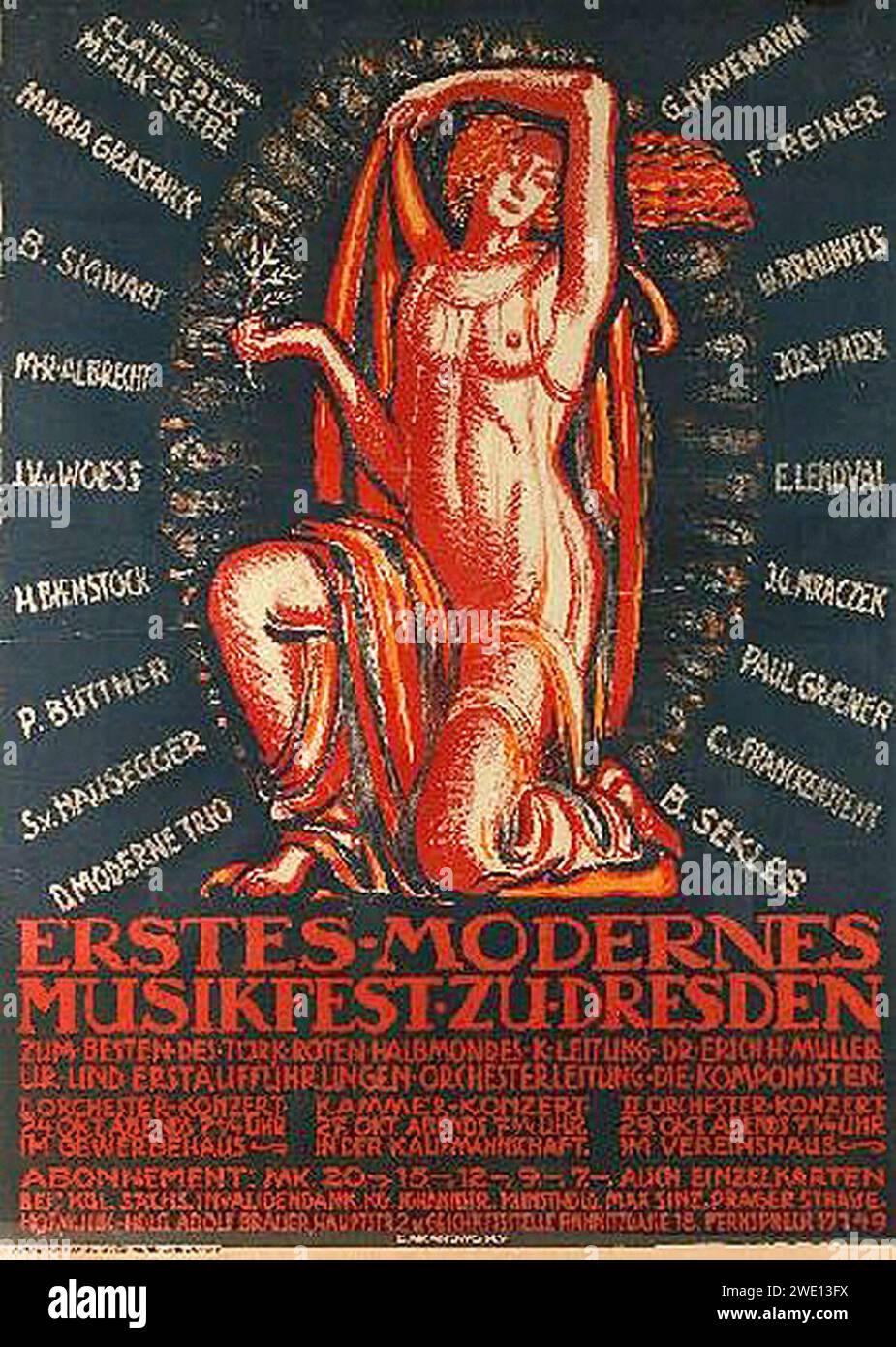 Alexander Baranowsky - Erstes modernes Musikfest zu Dresden 1923. Stock Photo