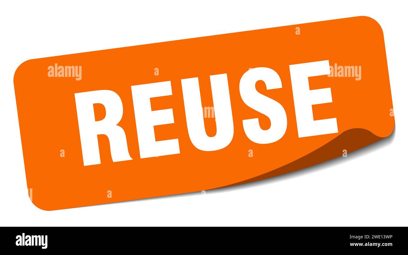 reuse sticker. reuse rectangular label isolated on white background ... - Print And Easily Reuse
