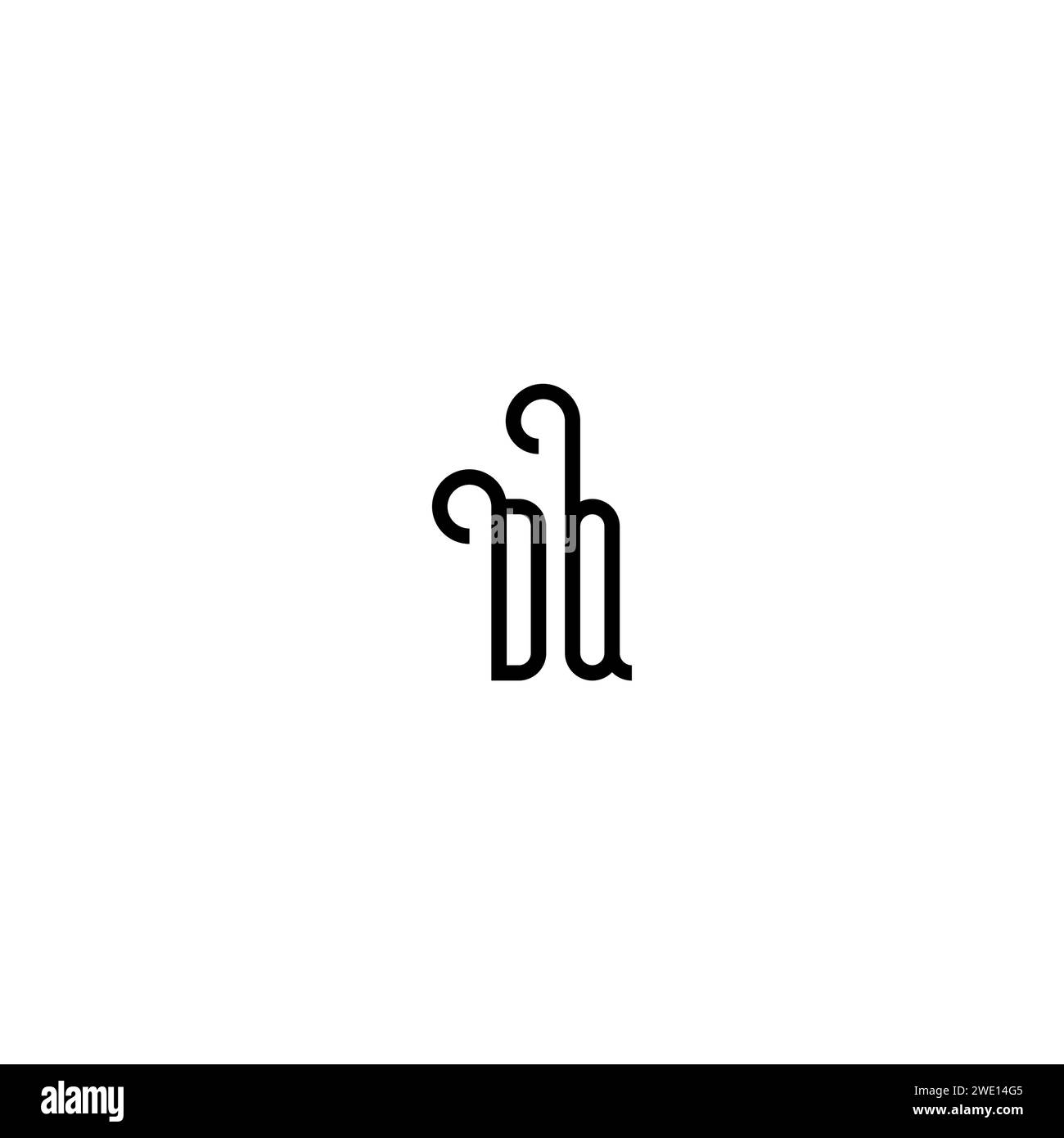 DQ simple curved concept initial logo design black and white background ...