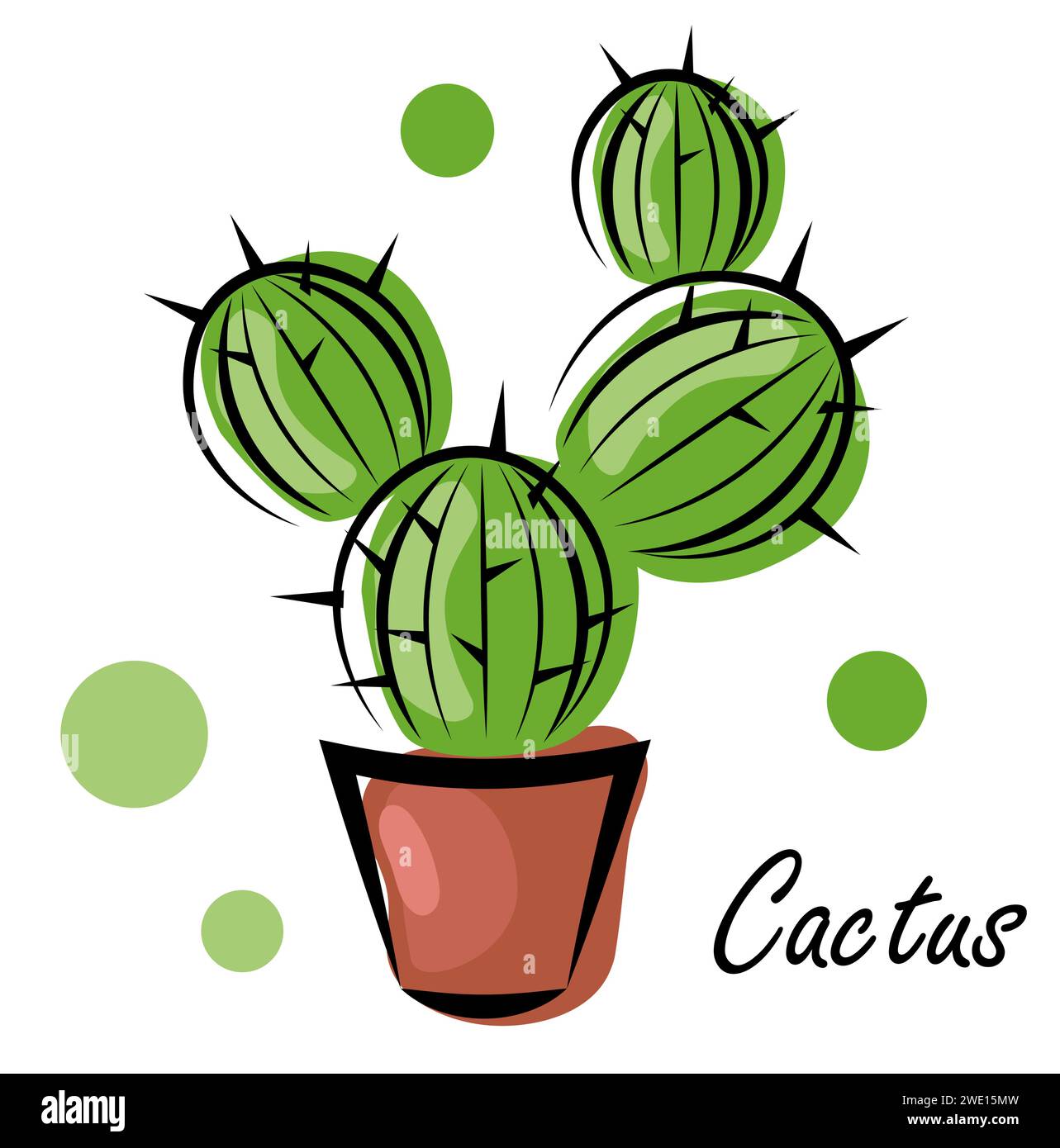 Cactus on white background. Doodle Stock Vector Image & Art - Alamy