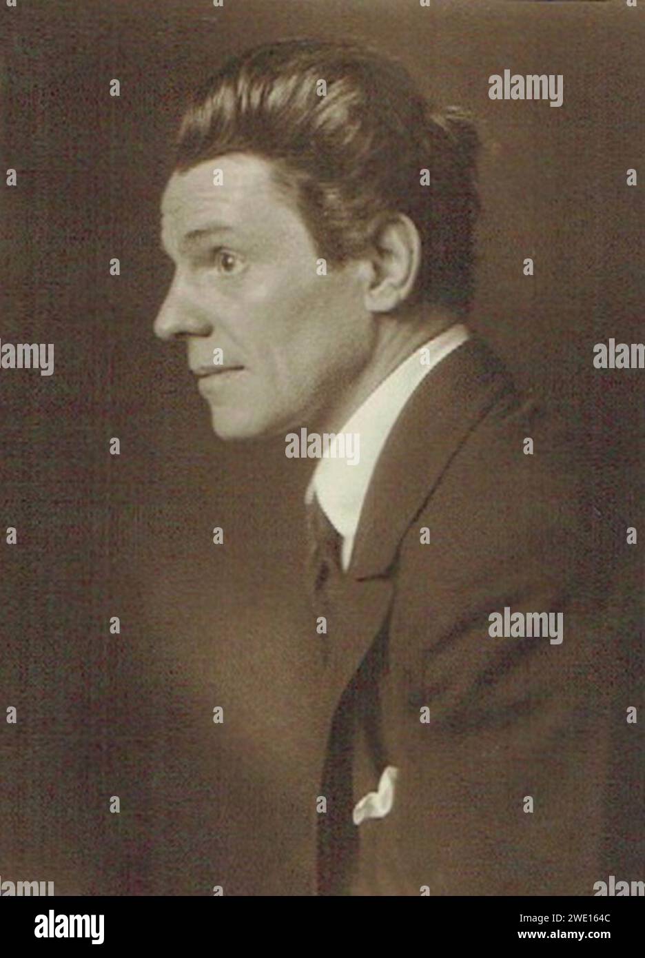 Alexander Moissi (side portrait). Stock Photo