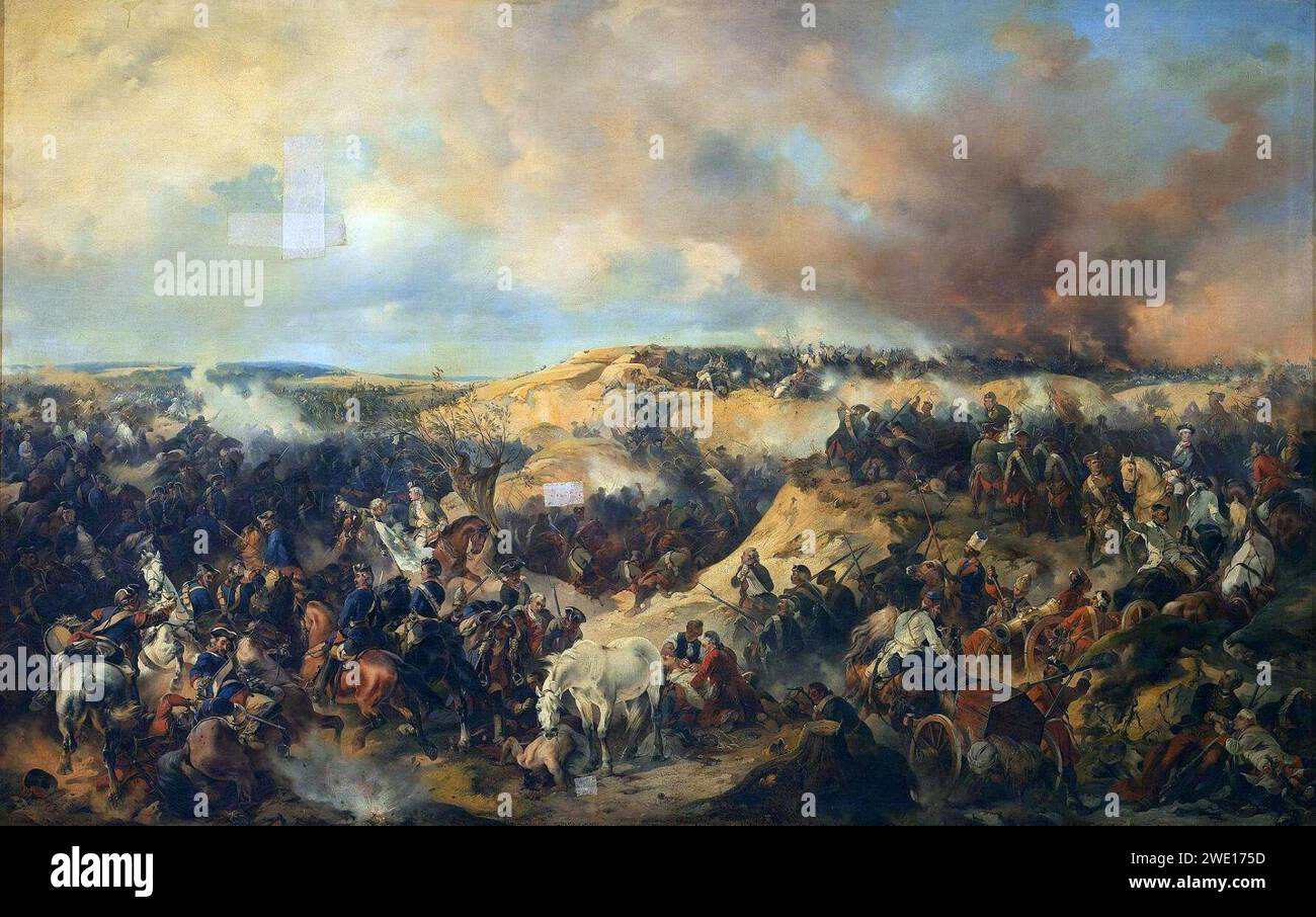 Alexander von Kotzebue - Battle of Kunersdorf on 1 August 1759. Stock Photo