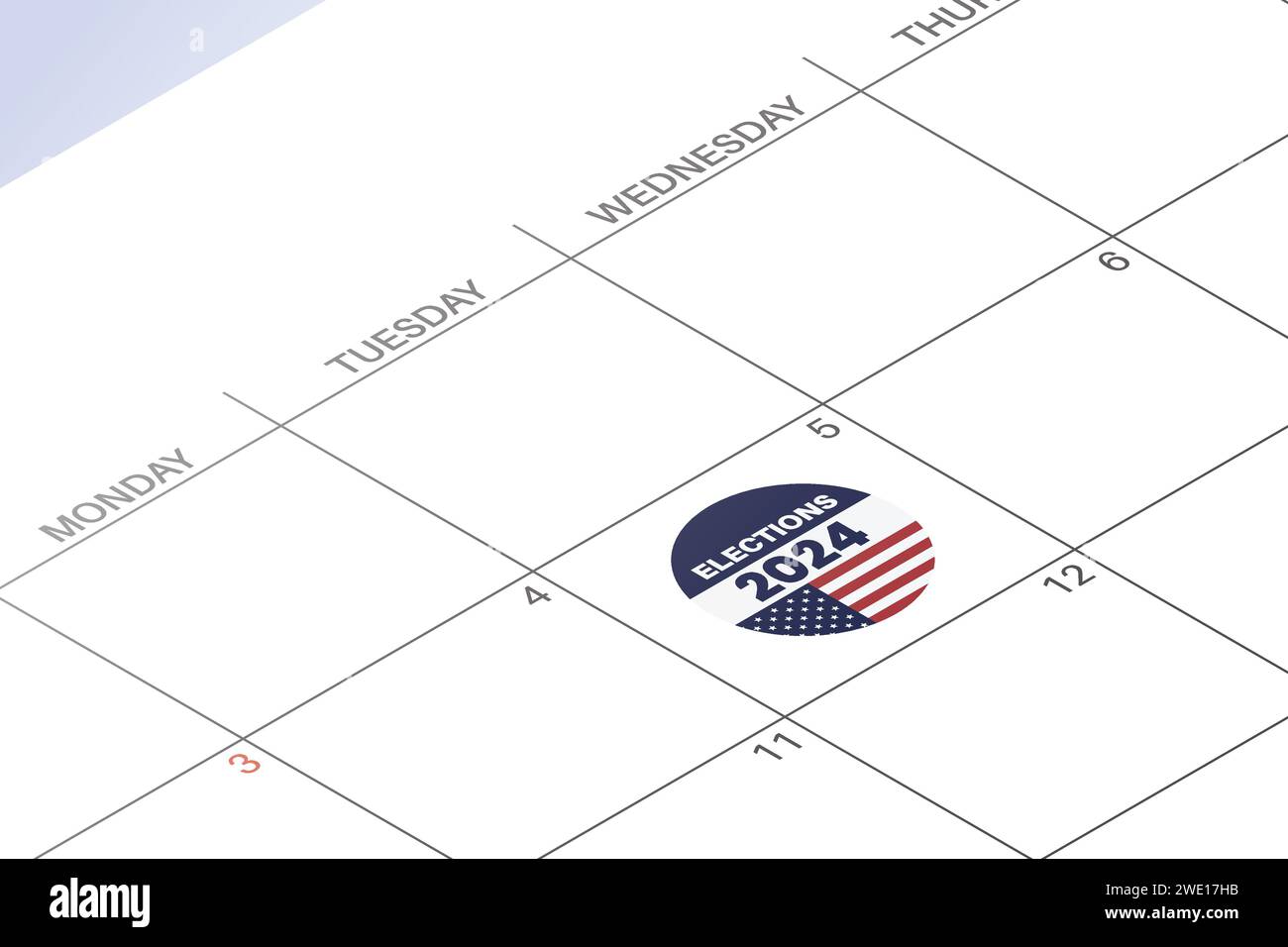 Calendar with the voting date noted. 2024 US elections date 5 november