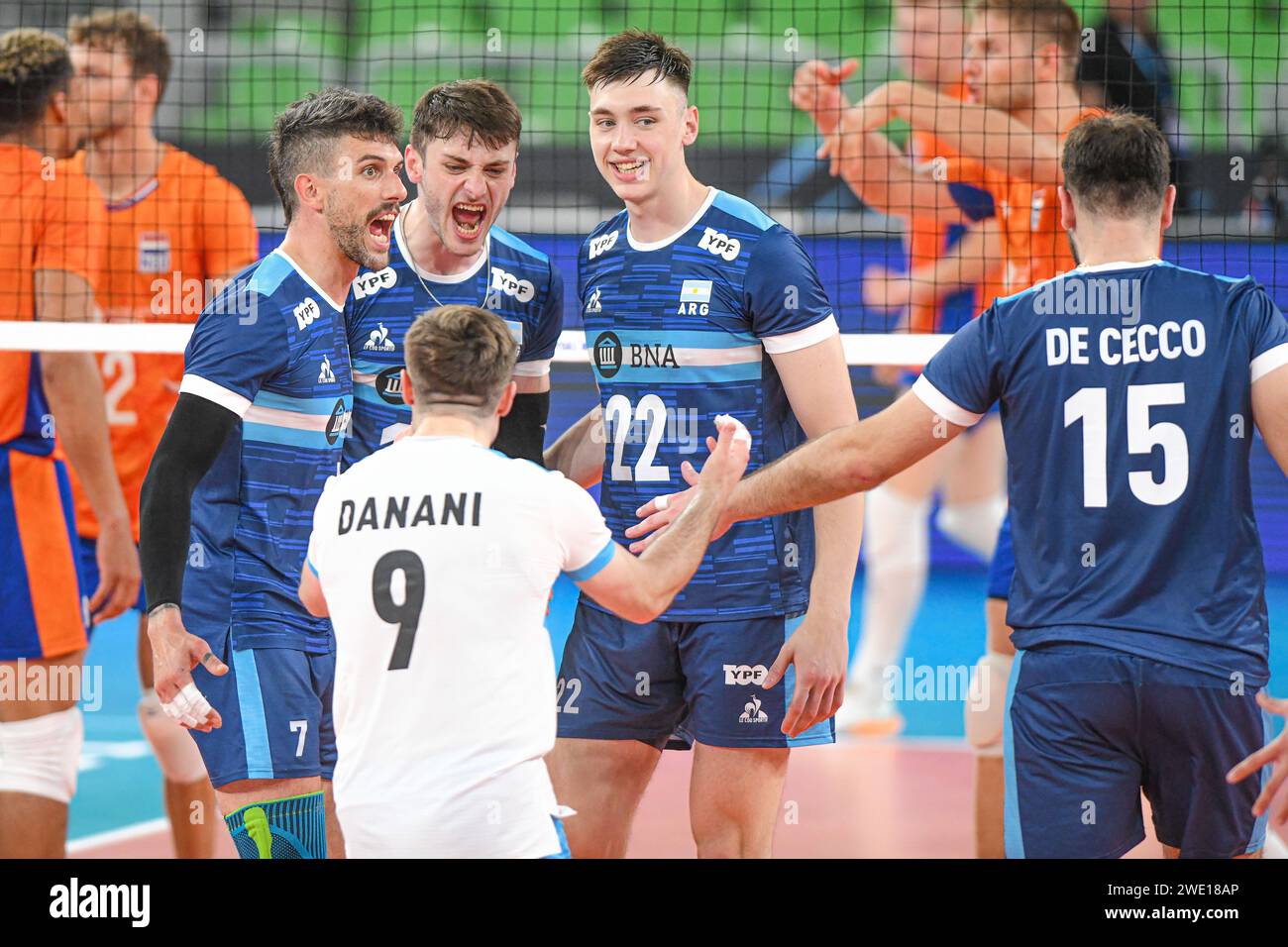 Argentina National Volleyball Team celebrating. Volleyball World ...