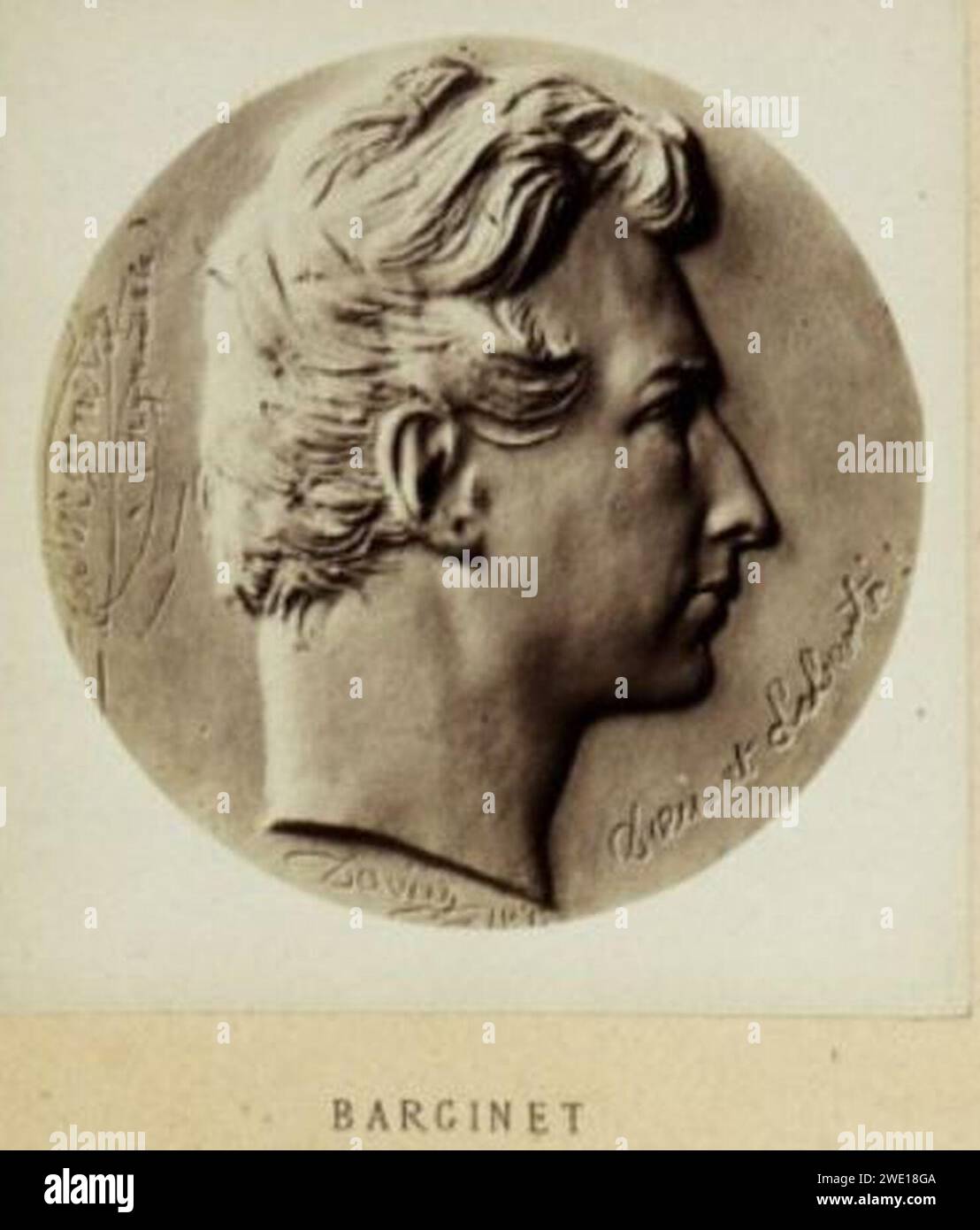 Alexandre Barginet médaillon par David d'Angers. Stock Photo