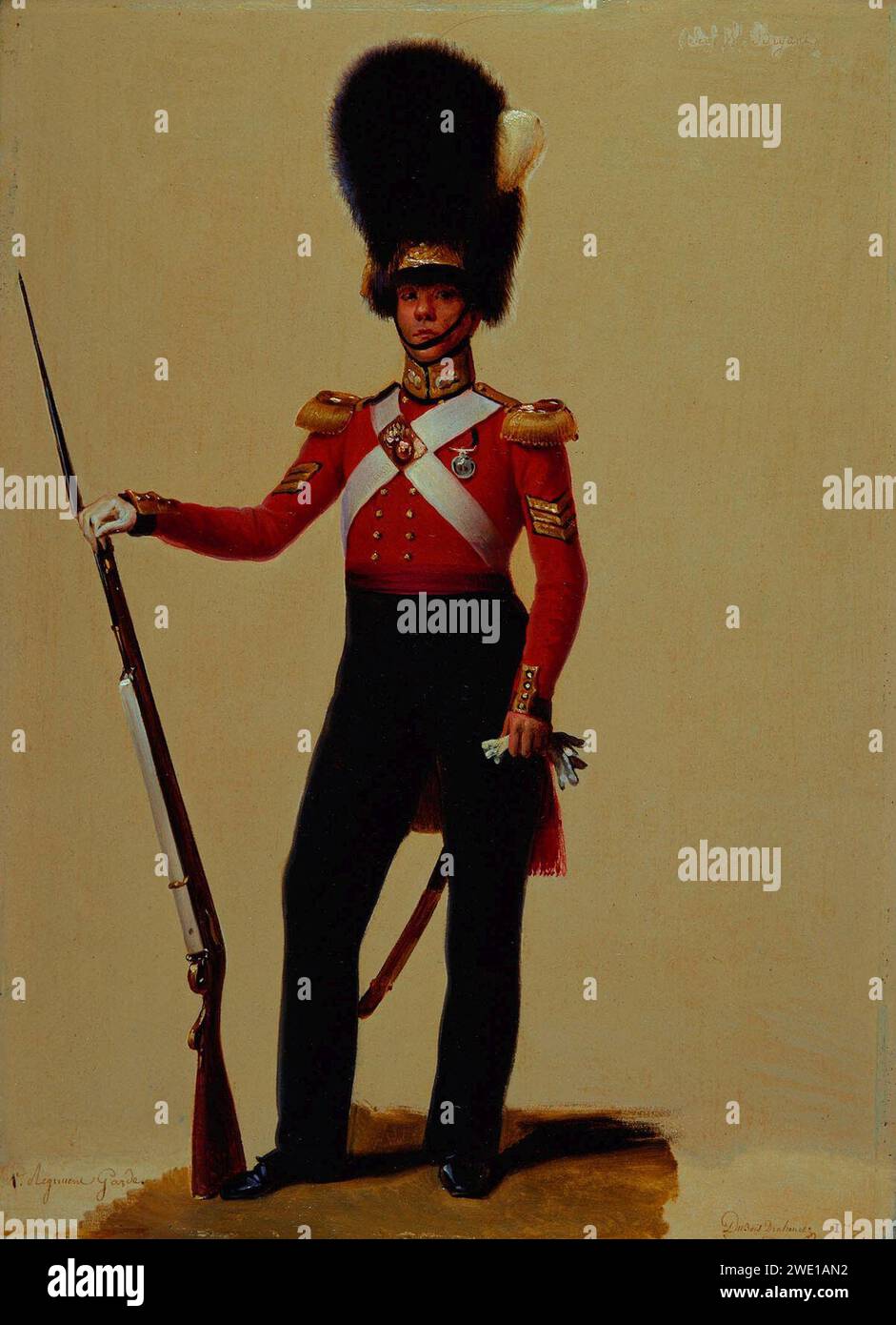 Alexandre-Jean Dubois Drahonet (1791-1834) - Sergeant William Bryant (b. 1789), Grenadier Guards Stock Photo