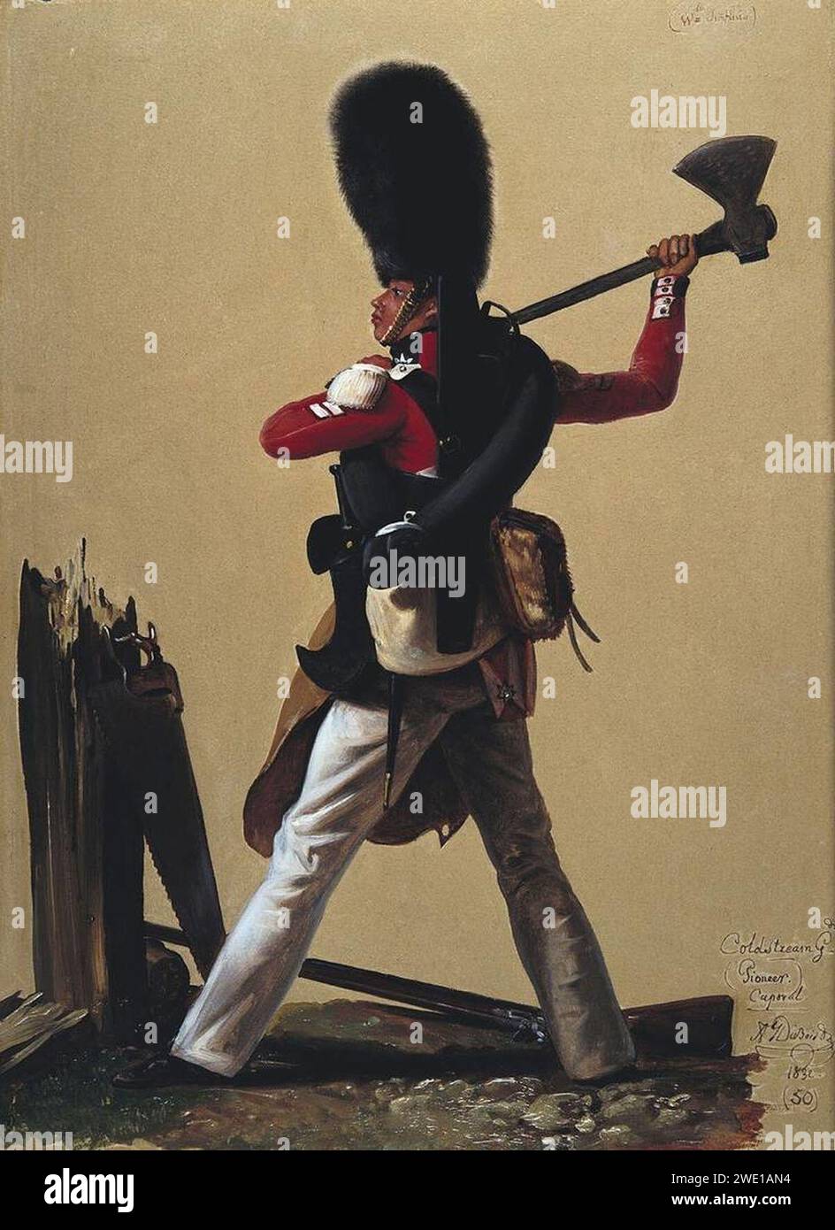 Alexandre-Jean Dubois Drahonet (1791-1834) - Pioneer-Corporal William Surfling, Coldstream Guards Stock Photo