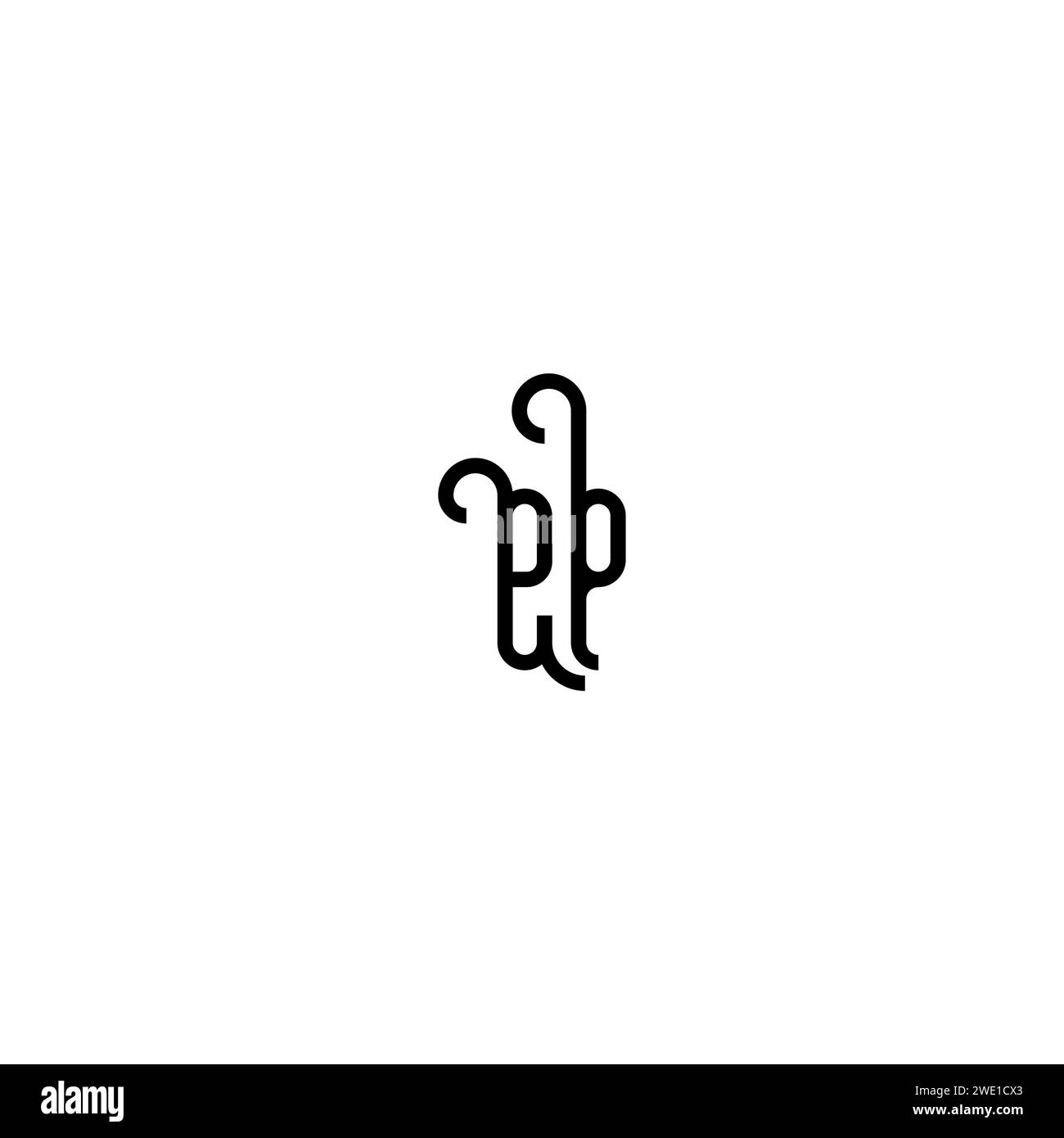EP simple curved concept initial logo design black and white background ...