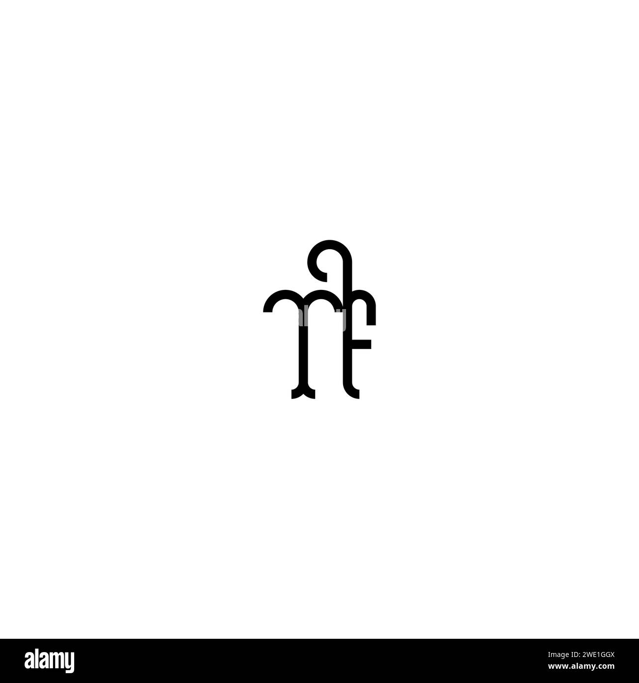 TF simple curved concept initial logo design black and white background ...