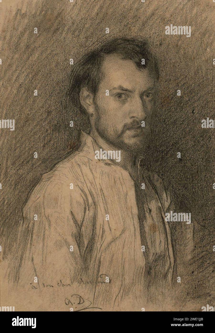 Alfred Dehodencqearly selfportraiit Stock Photo Alamy