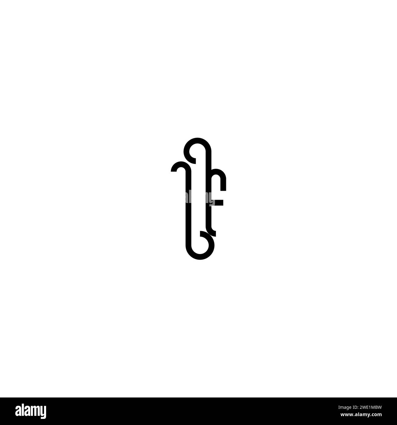 IF simple curved concept initial logo design black and white background ...