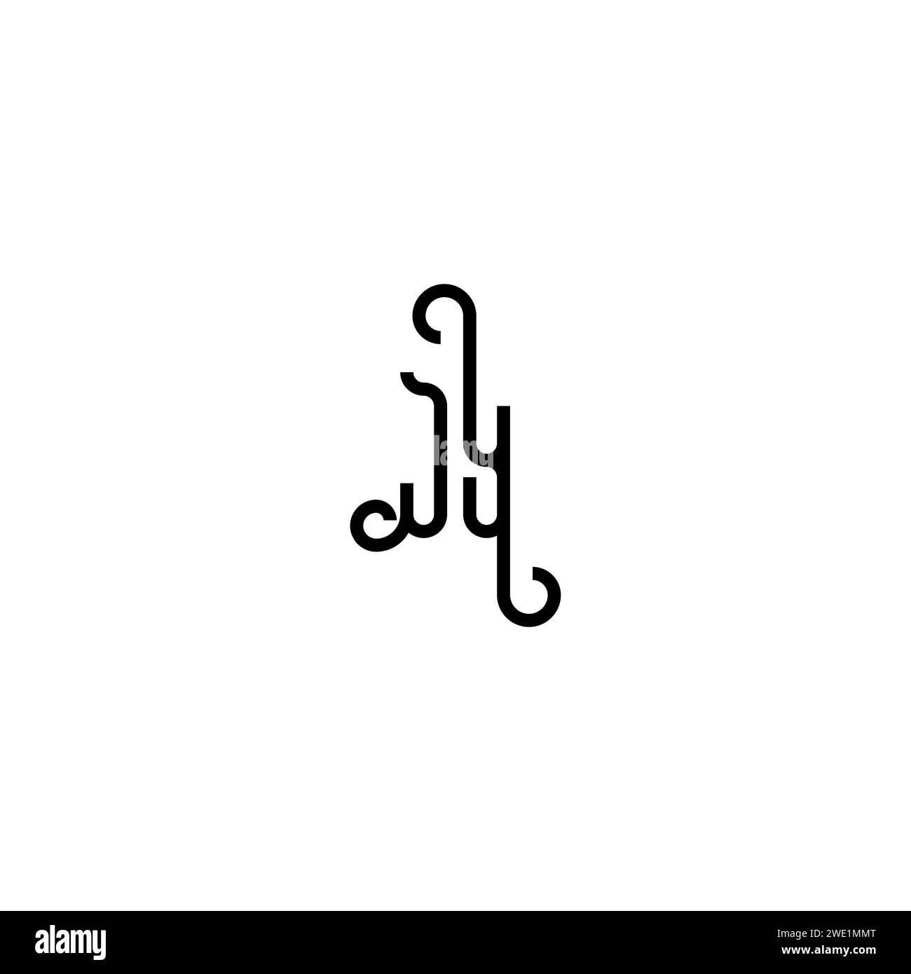 JY simple curved concept initial logo design black and white background ...