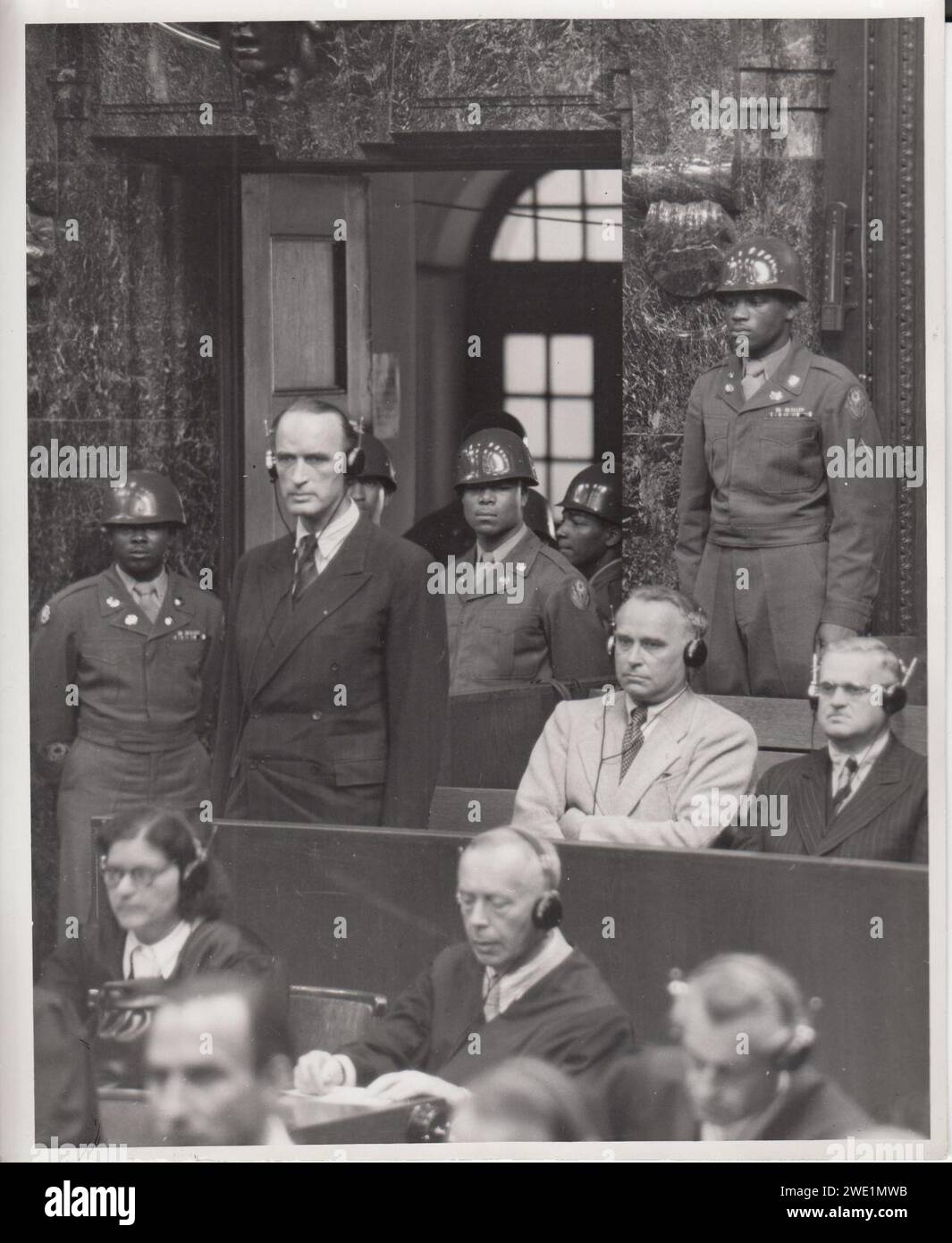 Alfried Krupp during sentencing, Krupp Trial. Stock Photo