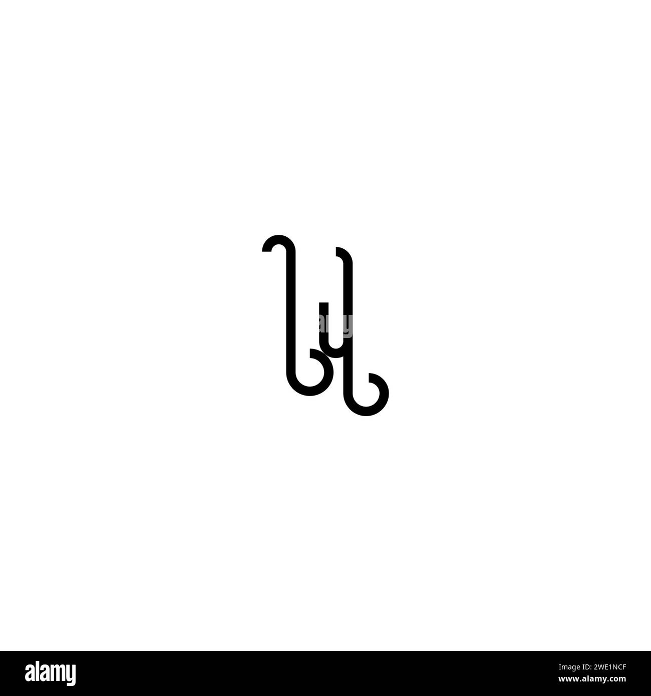 IJ simple curved concept initial logo design black and white background ...