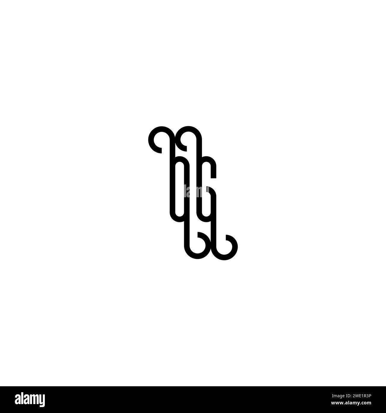 OG simple curved concept initial logo design black and white background ...