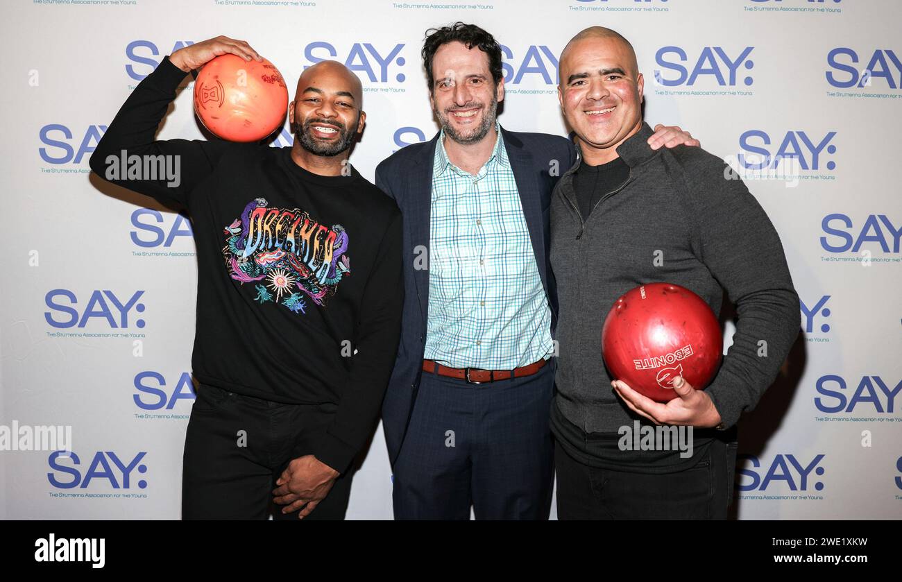Brandon Victor Dixon, from left, Noah Cornma and Christopher Jackson