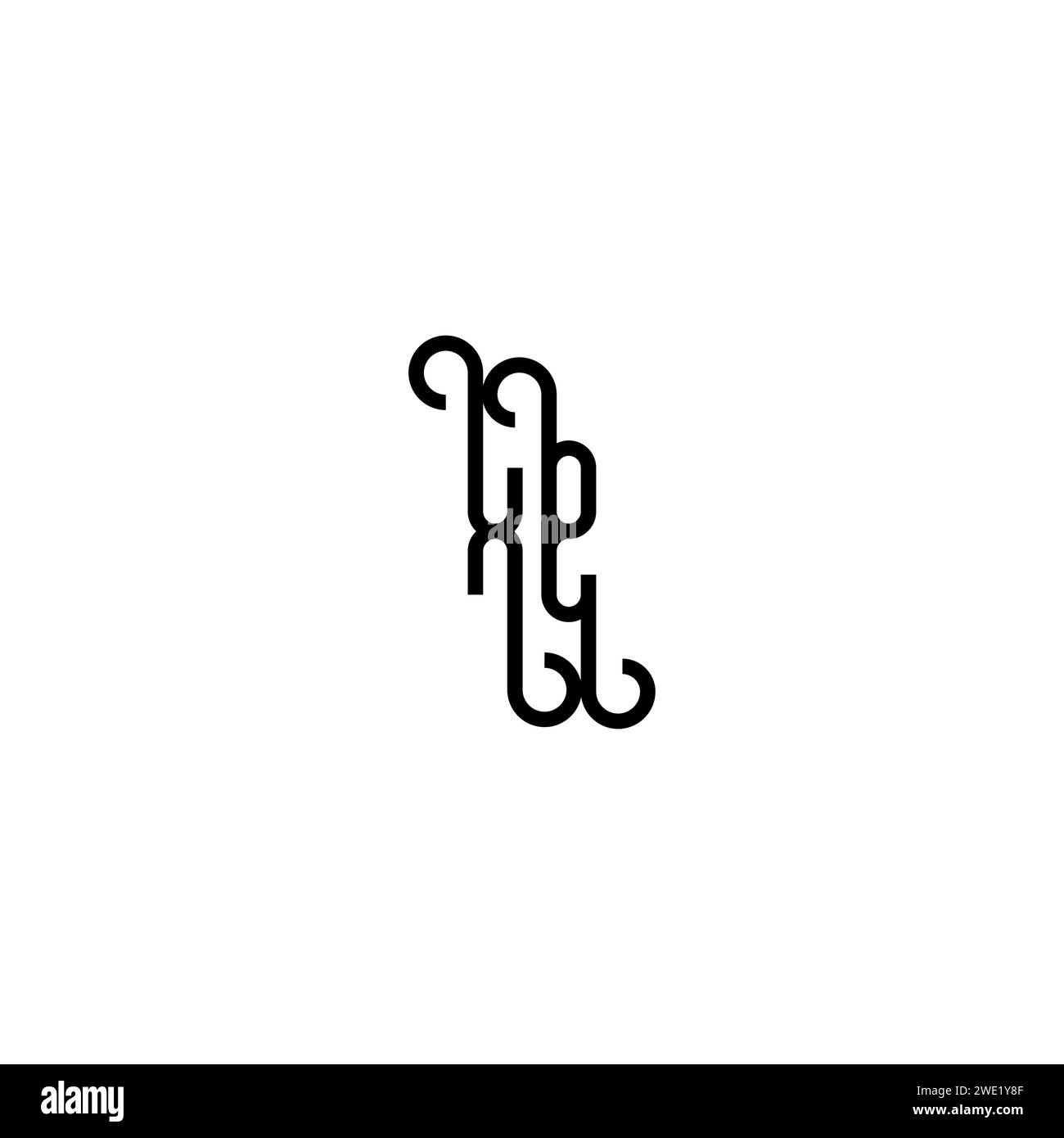 XE simple curved concept initial logo design black and white background ...