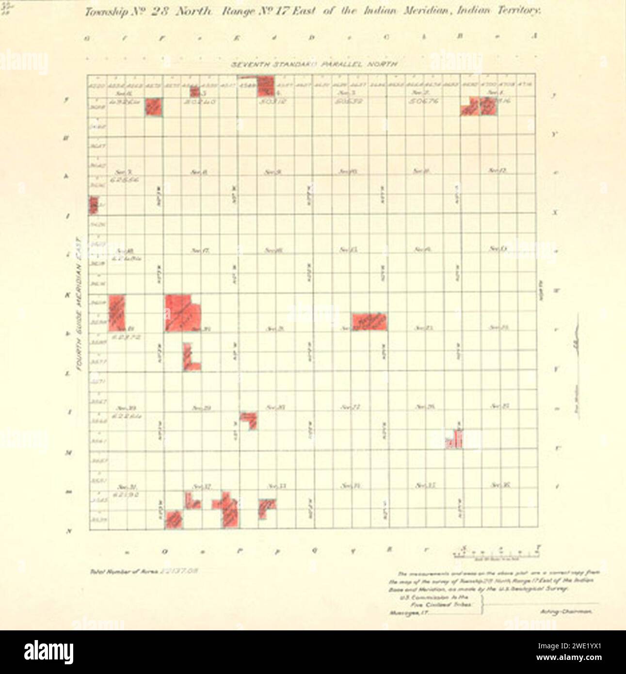 Allotment Map of Township 28 North of Range 17 East of the Indian ...