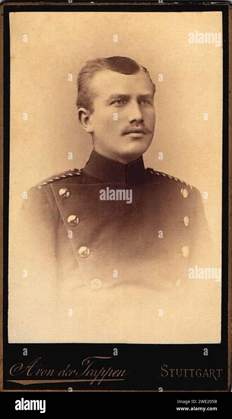 Alma vd Trappen - Soldat mit flachem Schnurrbart, ohne Kopfbedeckung (CdV). Stock Photo