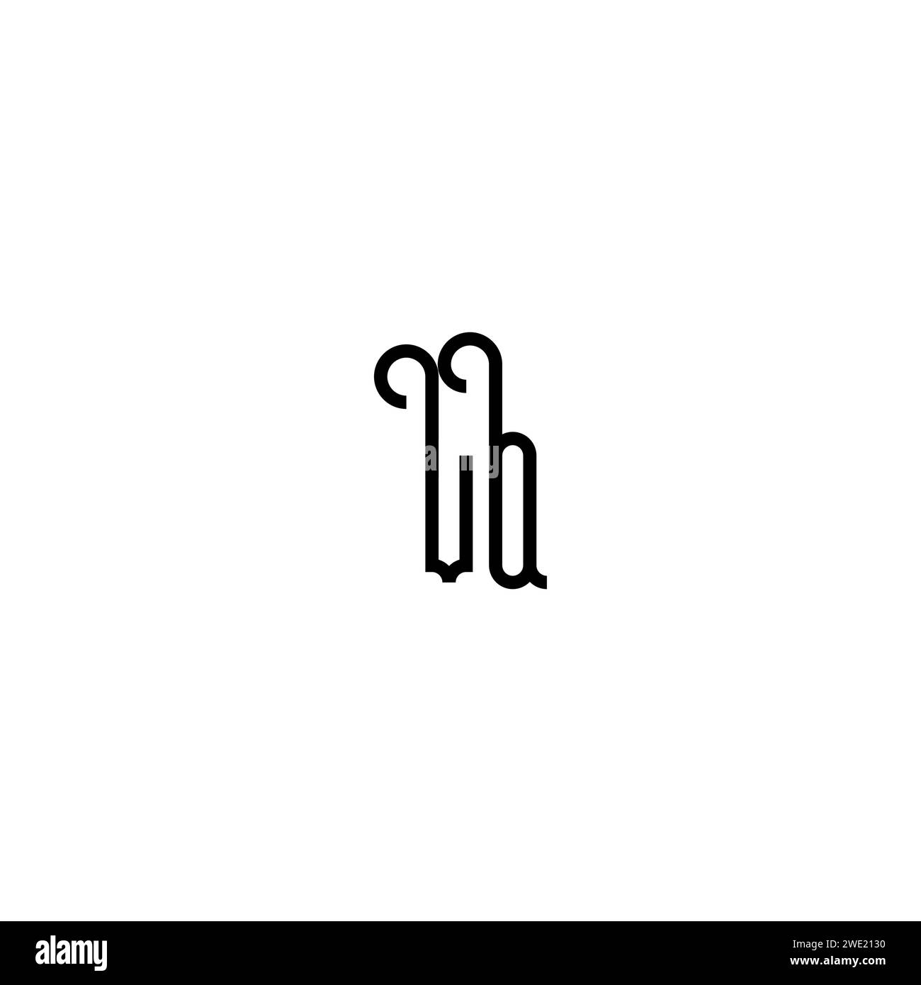 VQ simple curved concept initial logo design black and white background ...
