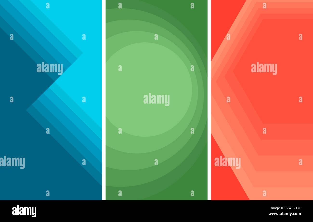 Bright minimal geometric abstract vertical banners. Vector graphic design Stock Vector