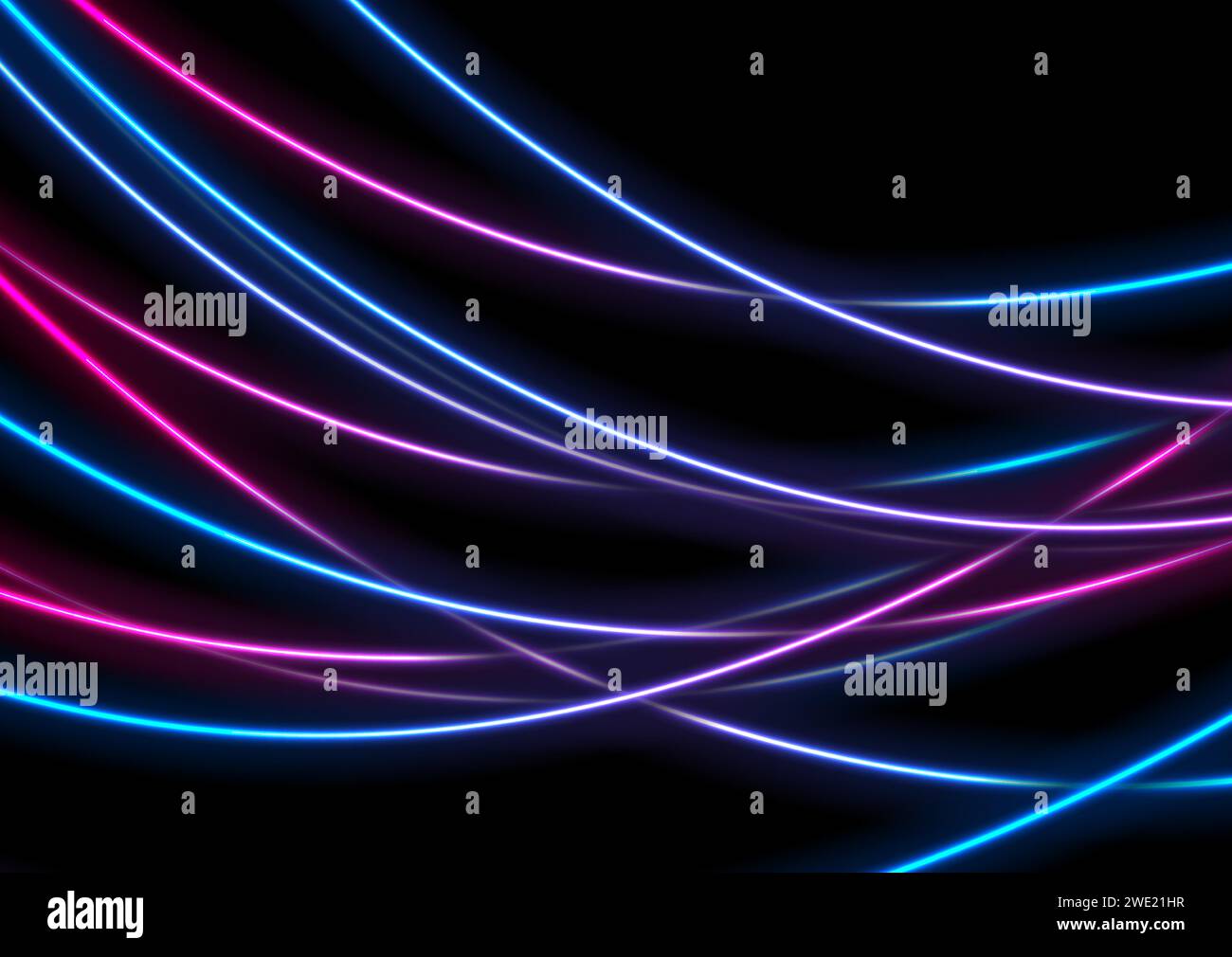 Blue ultraviolet neon glowing waves abstract modern background. Vector ...