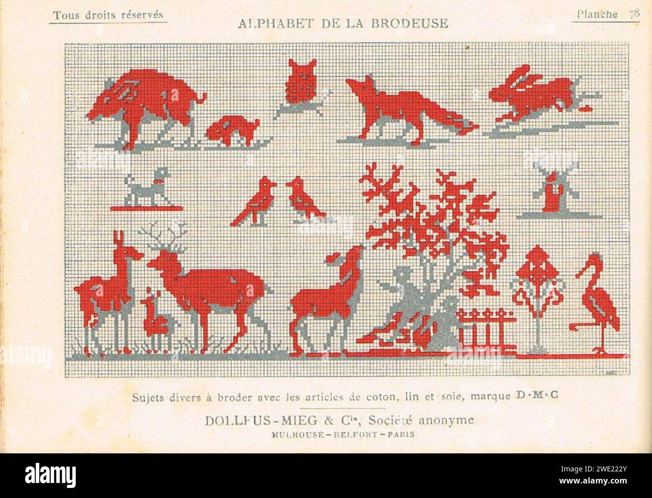 Livre Ancien L'Alphabet De La Brodeuse – Édition Française Années 1900 – Vintage Couture