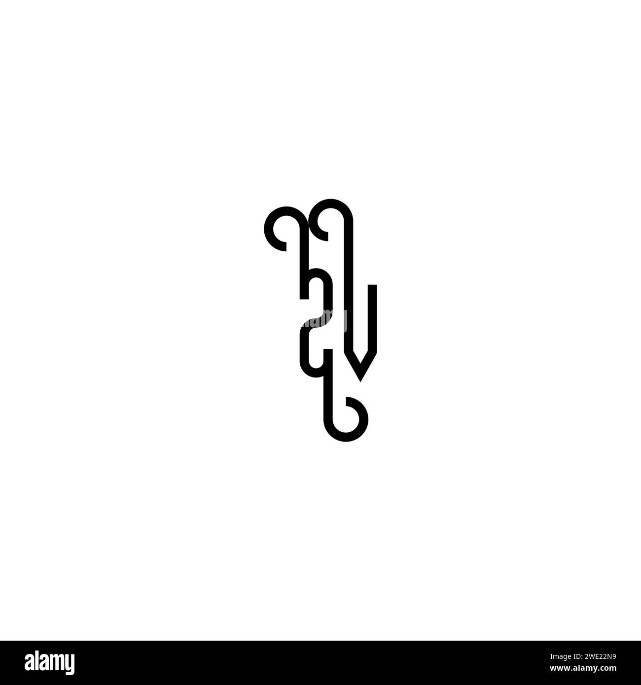 ZV simple curved concept initial logo design black and white background ...