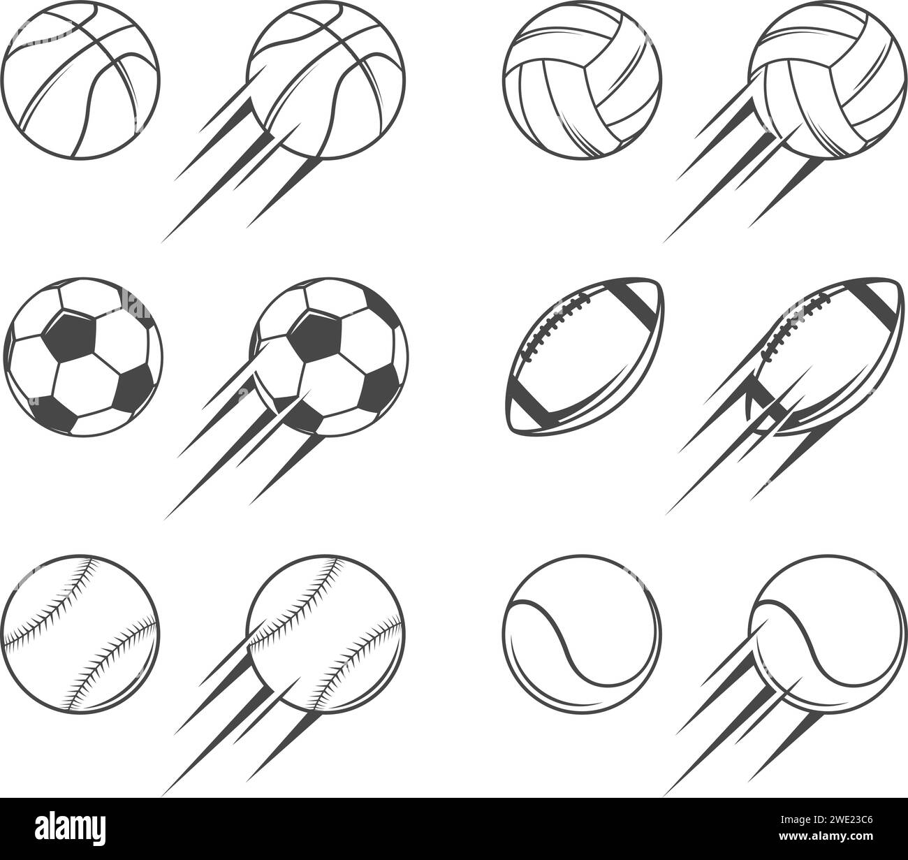 Sport balls illustrations Stock Vector