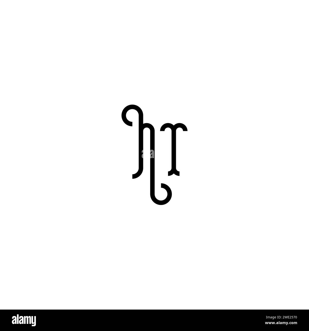 NT simple curved concept initial logo design black and white background ...