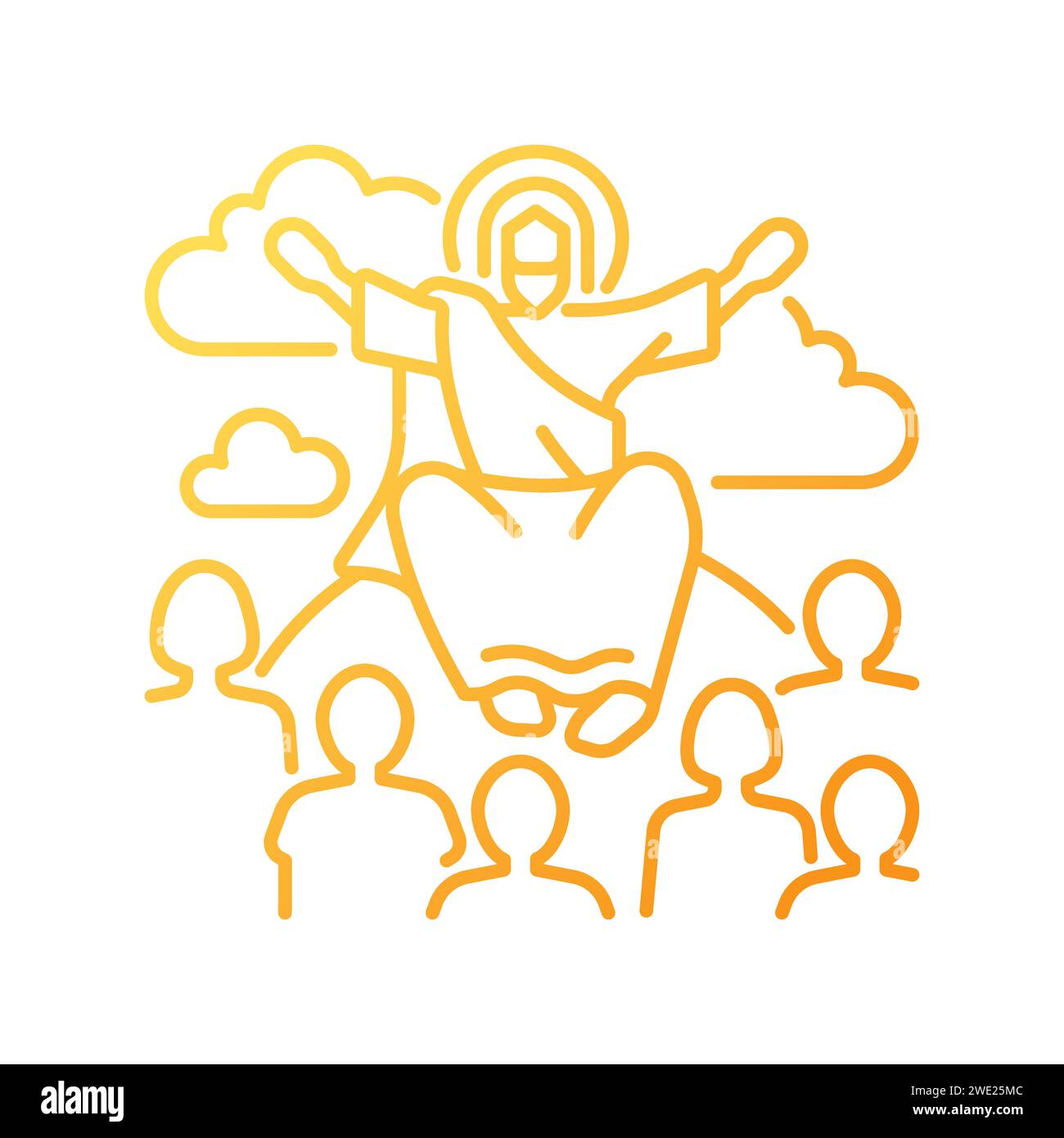 Sermon on mount gradient linear vector icon Stock Vector Image & Art