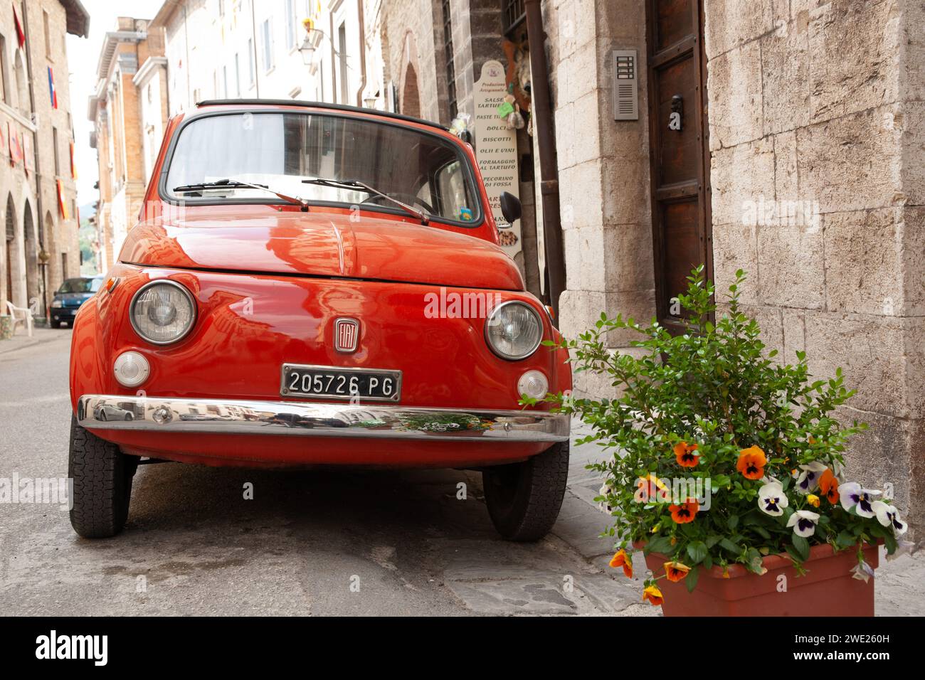 Typical italian red car hi-res stock photography and images - Alamy
