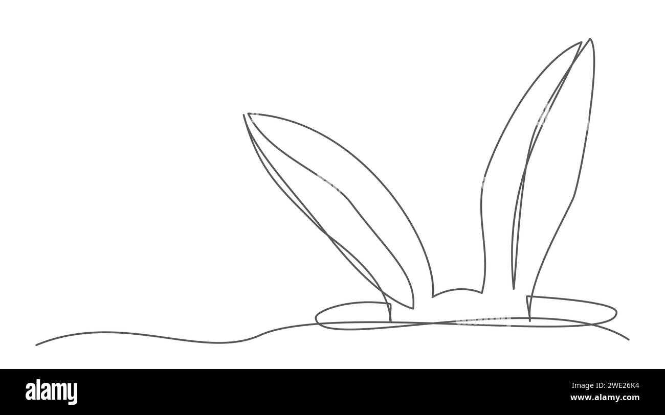 Easter Rabbit One line drawing isolated on white background Stock ...