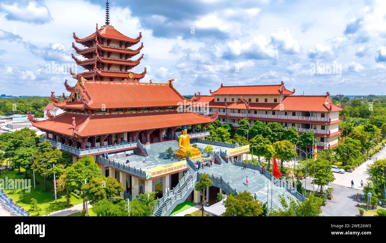 Image Thành Nghiệp image beautiful image beautiful image beautiful - Aerial view of Thanh Tam Pagoda in Binh Chanh district. A ...
