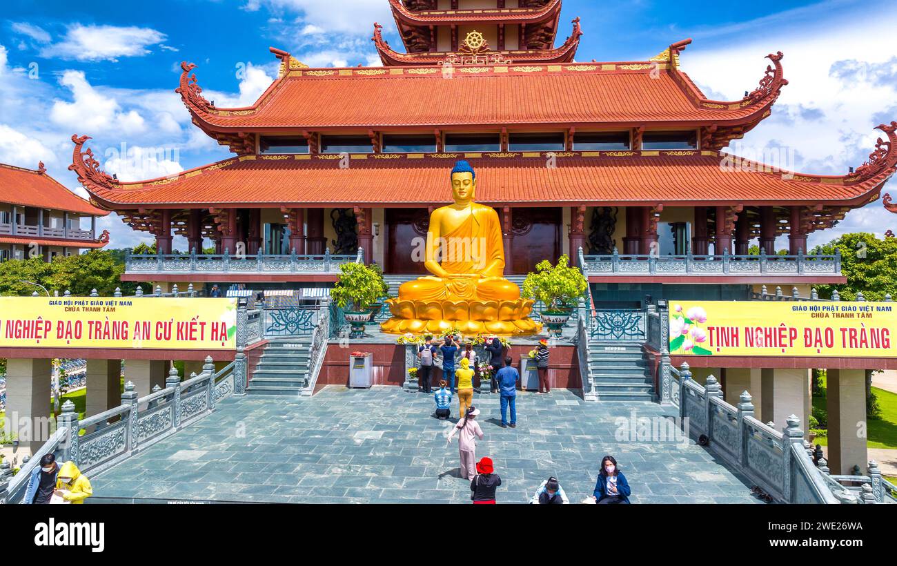 Image Thành Nghiệp image beautiful - Aerial view of Thanh Tam Pagoda in Binh Chanh district. A ...