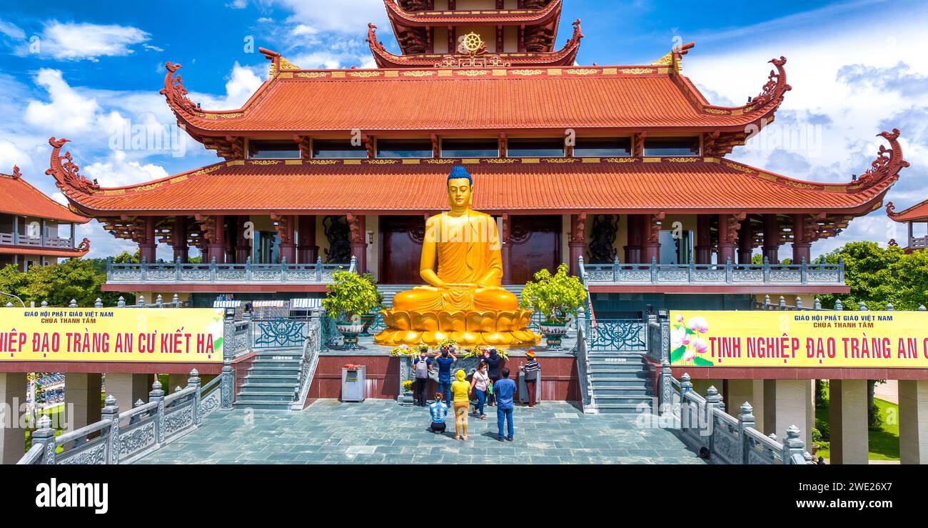 Image Thành Nghiệp image beautiful - Aerial view of Thanh Tam Pagoda in Binh Chanh district. A ...