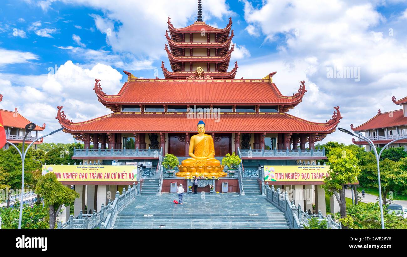 Image Thành Nghiệp image beautiful image beautiful - Aerial view of Thanh Tam Pagoda in Binh Chanh district. A ...
