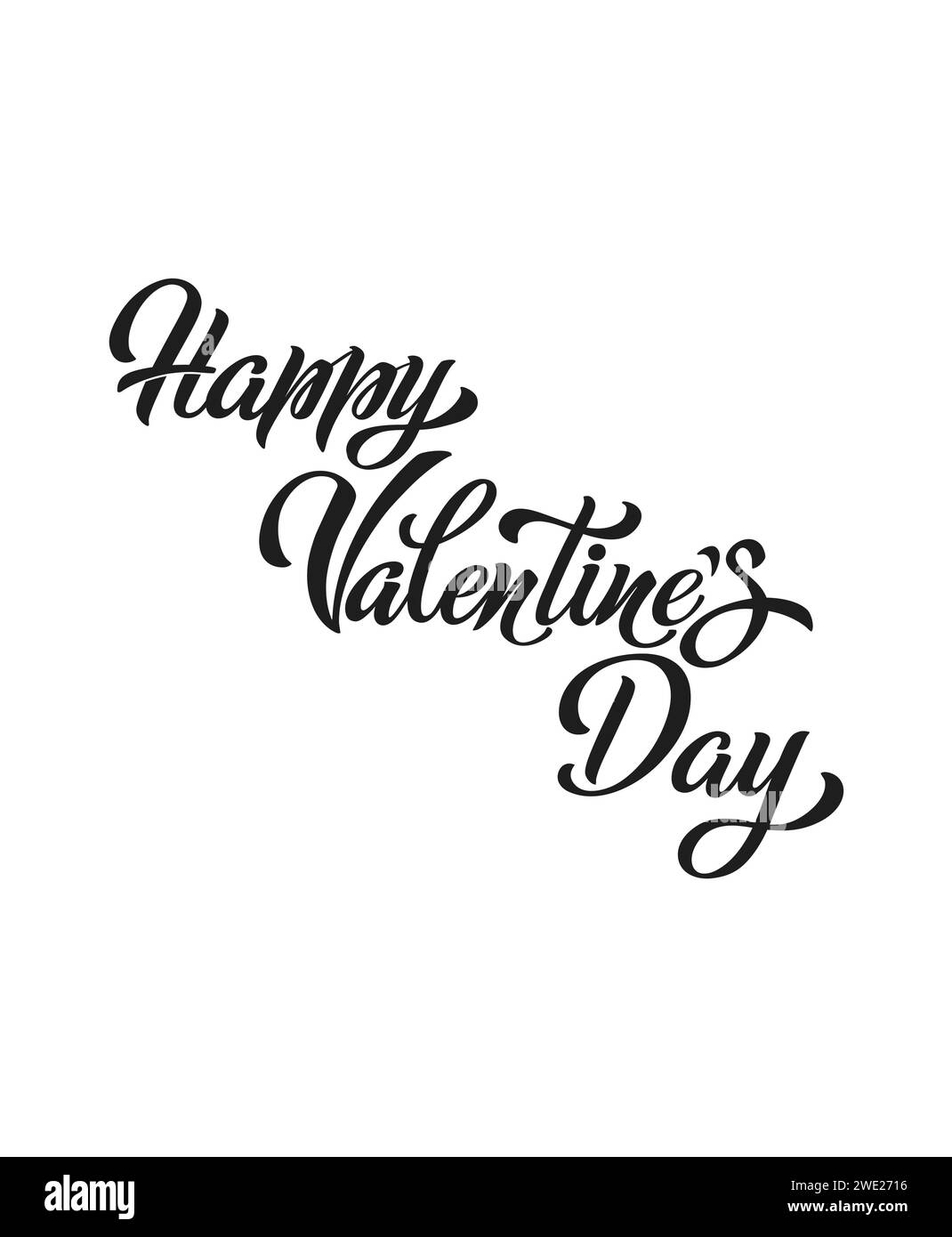 Happy Valentine's Day hand lettering vector type illustration. Vector ...