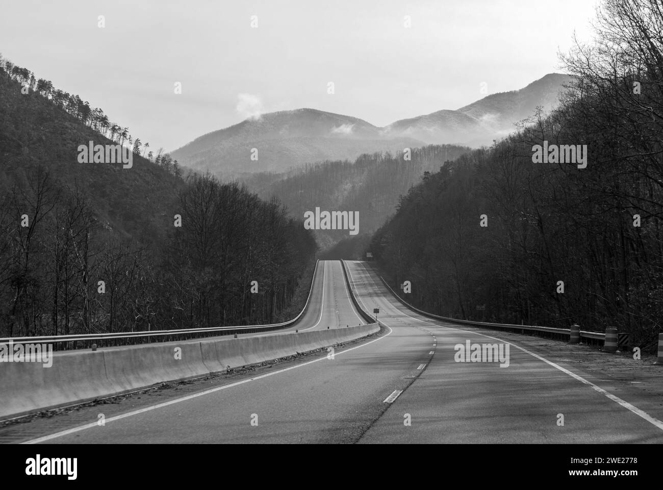Interstate 40 in the Mountains of East Tennessee Stock Photo