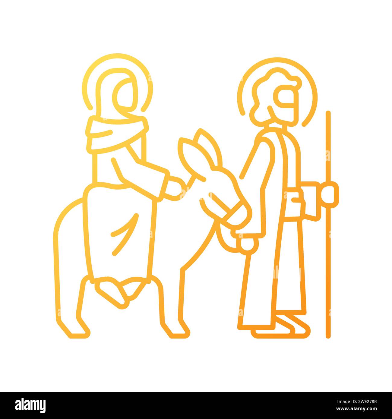 Journey to Bethlehem gradient linear vector icon Stock Vector