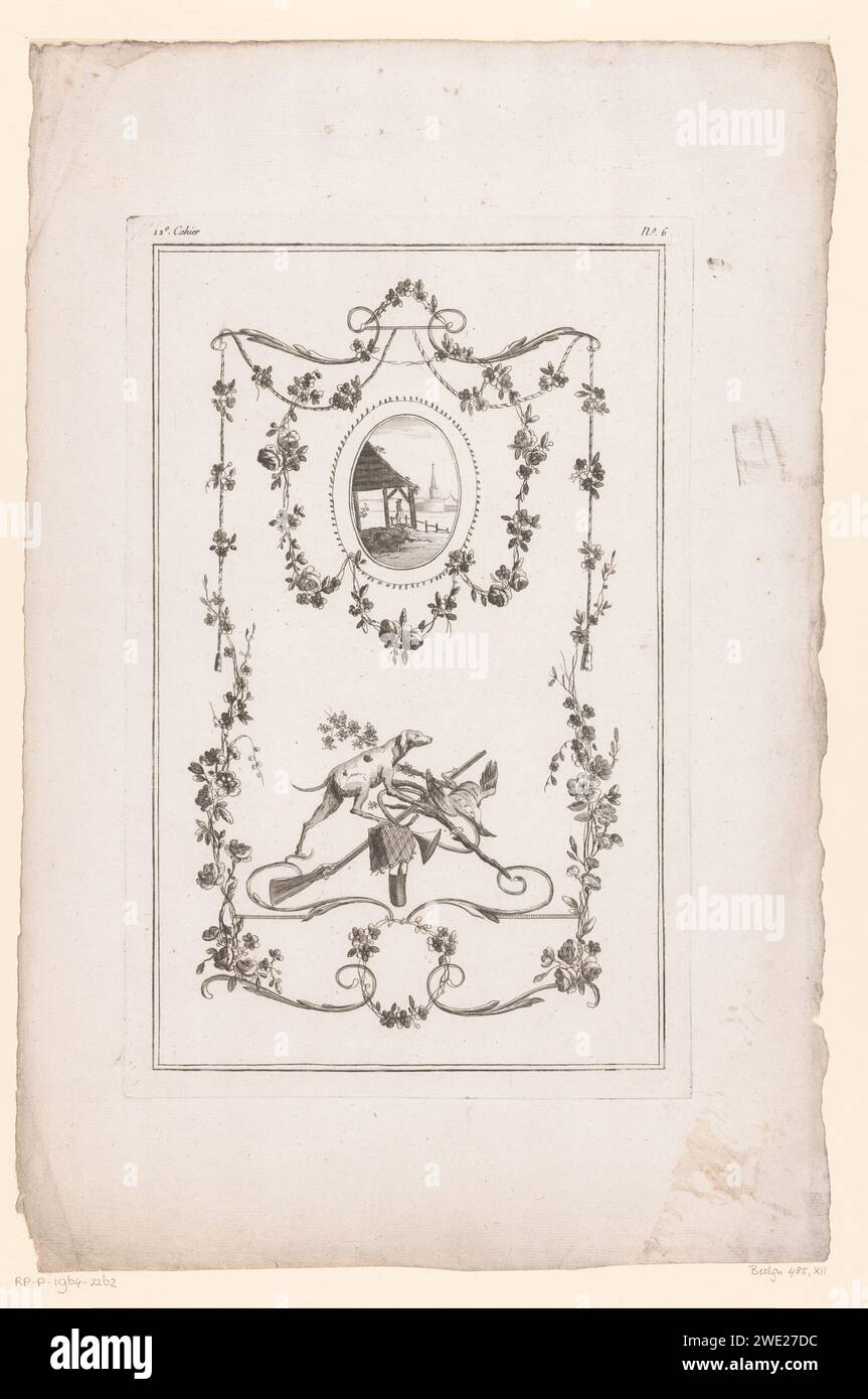 Panel with medallion and a hunting trophy, Jacques Juillet, After ...