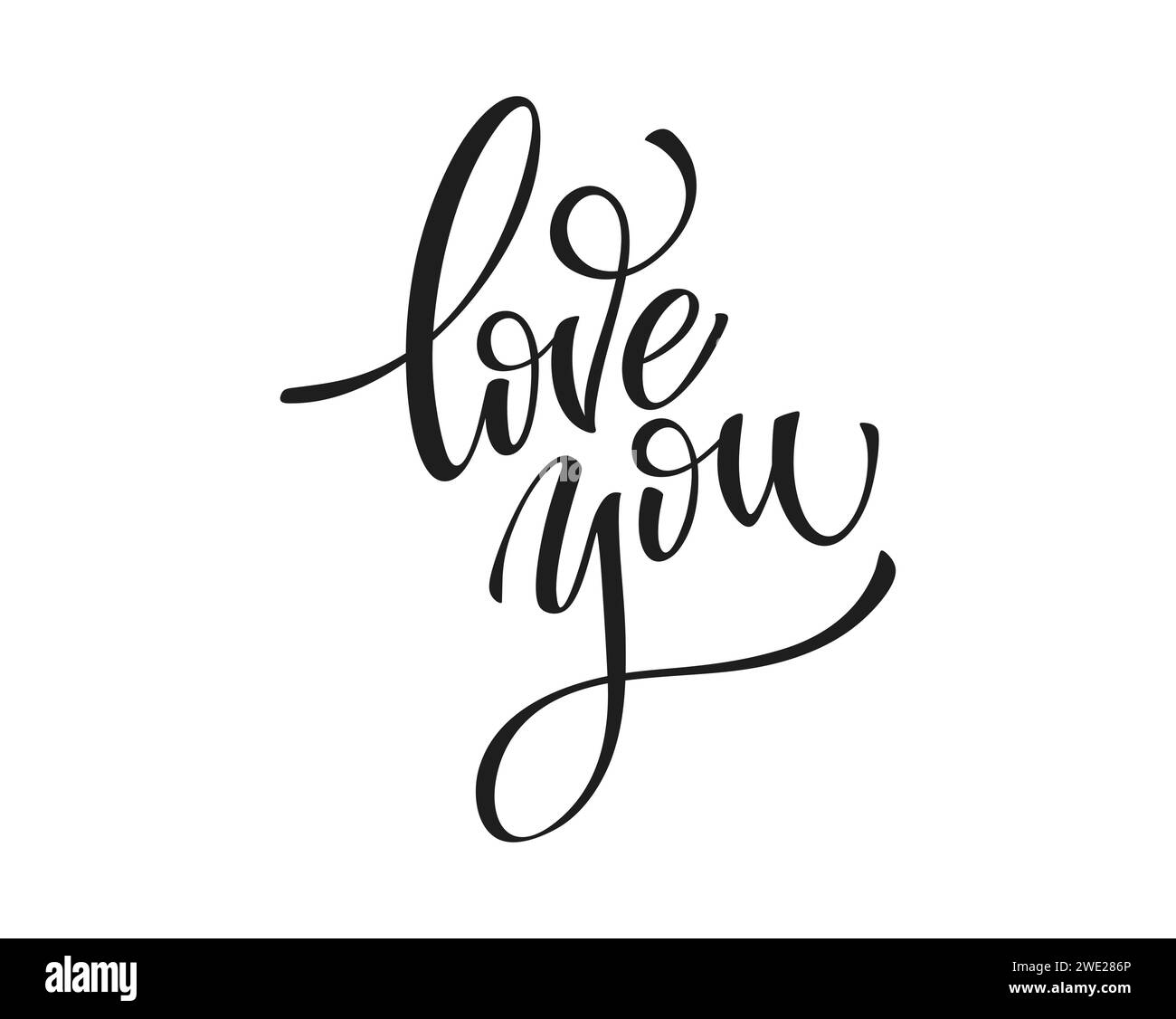 Love lettering. Hand drawn word Love. Modern calligraphy script love ...