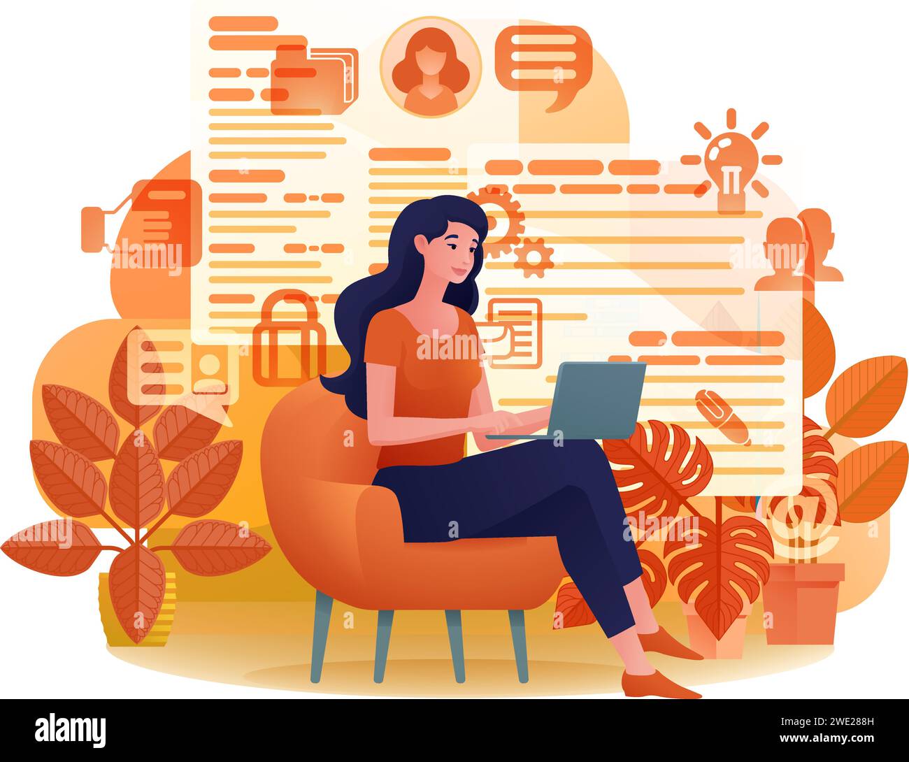 Woman Laptop Resume CV Job Search Online Cartoon Stock Vector Image woman-laptop-resume-cv-job-search-online-cartoon-stock-vector-image