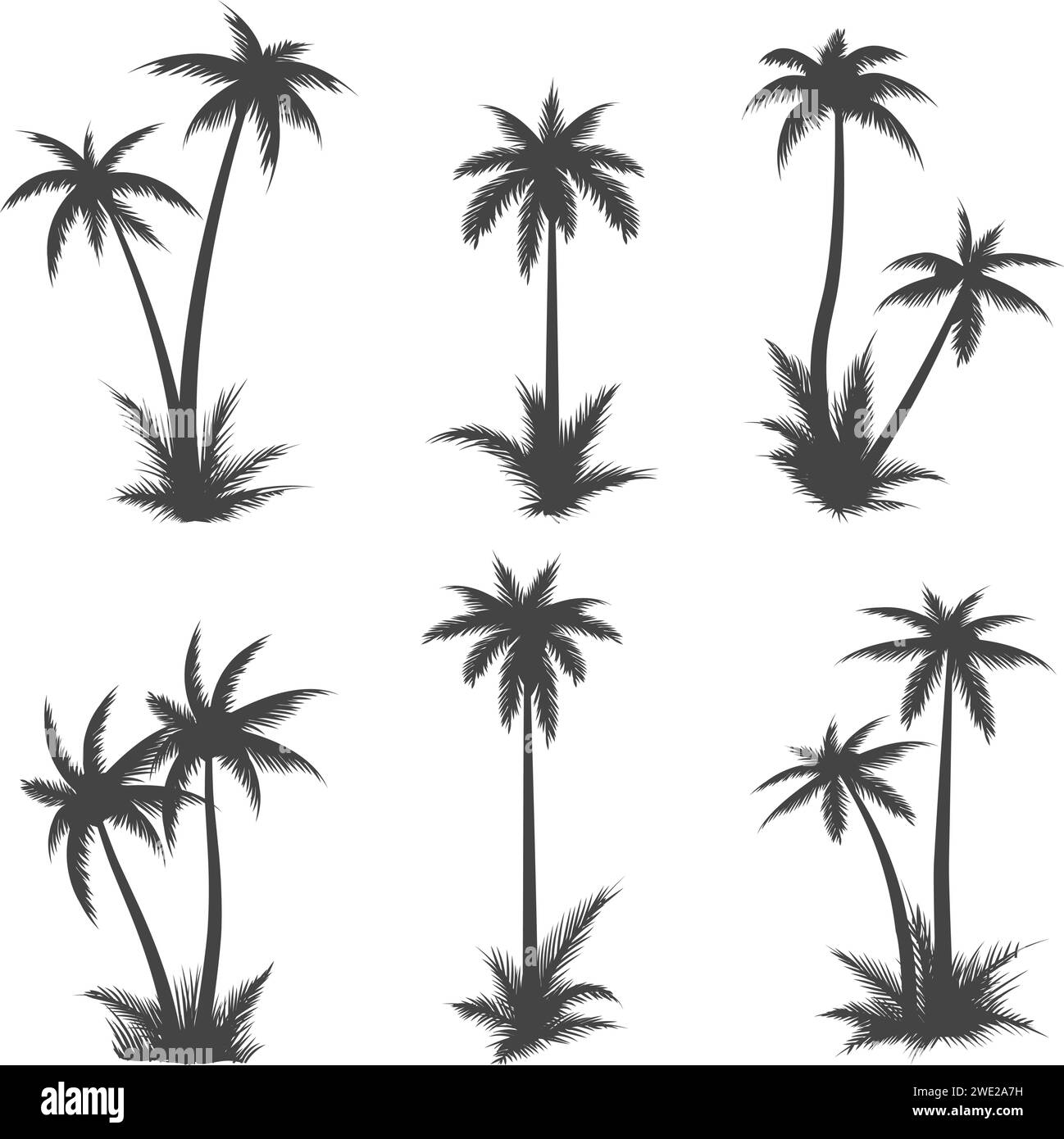 Palm tree silhouettes Stock Vector
