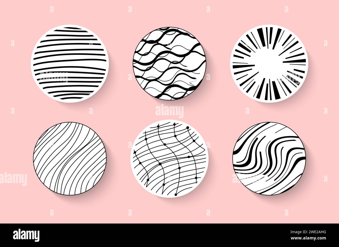 Big Set of Hand drawn doodle circle Abstract Patterns Stock Vector ...