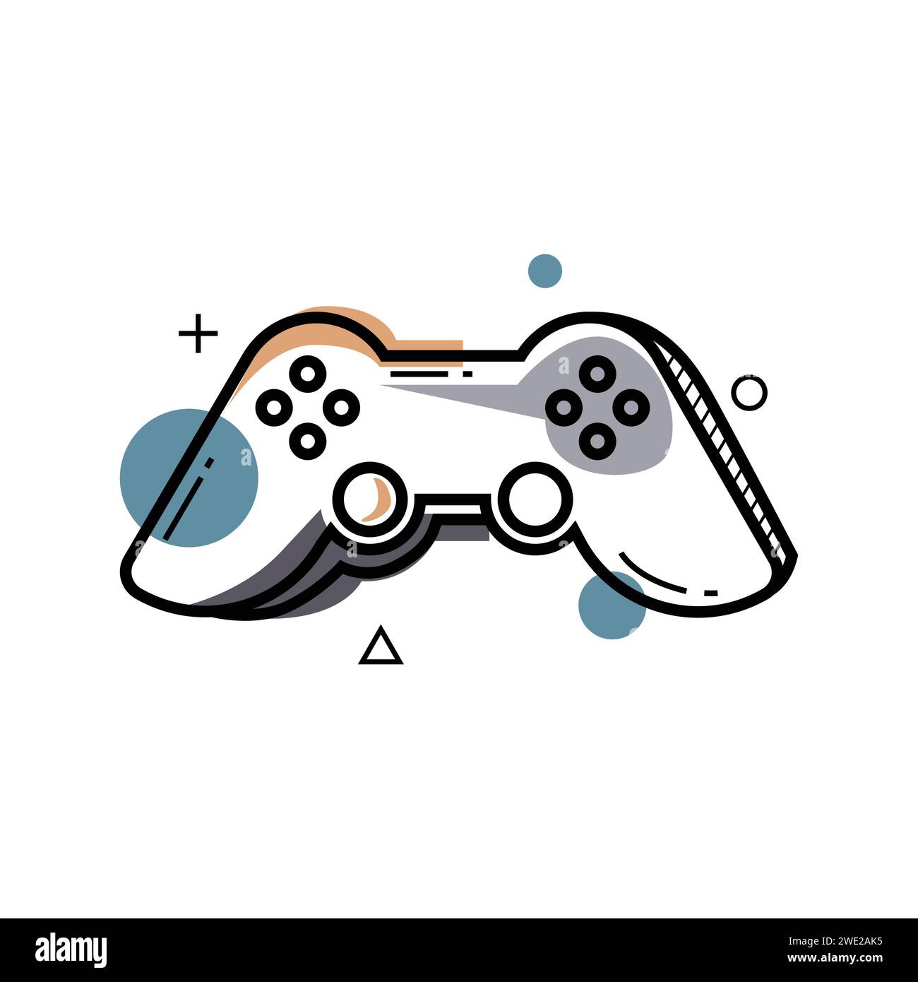 Hand drawing art of illustration joystick gamepad concept Stock Vector ...